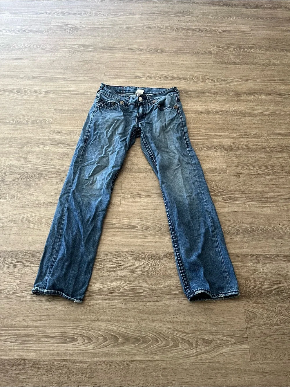 True Religion Bobby Super T Jeans Mens 32x33 Blue Medium Wash Straight Y2K USA